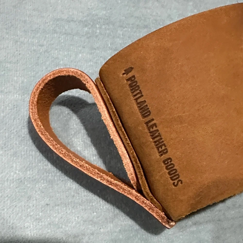 Portland Leather Goods PLG Warm Brown Leather Cup coffee Holder with Handle NWOT - Picture 5 of 5